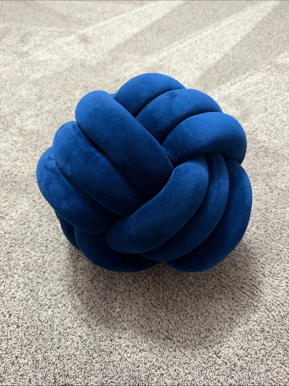 Plush Knot Pillow - Deep Royal Blue